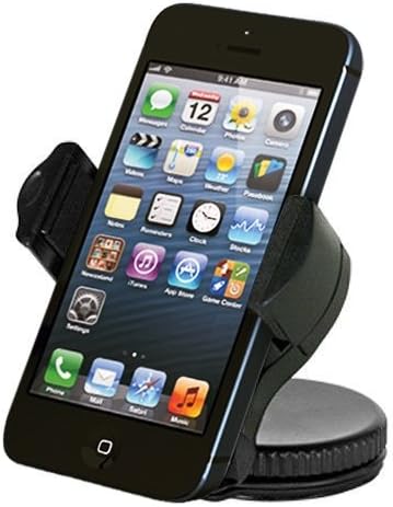 Car Phone Mount Universal - Custom adjustable smartphone dock cradle mounting which supports iPhone 5/5S/5C/4/4S/3/3GS/3G/5G, iPod Touch, Samsung Galaxy S2/S3/S4/Ace, GS3, SGS3, Small GPS Nav System, HTC, Sony, Android/Droid, Nokia, LG, Motorola, Nexus - Hands free mobile cell phone device holder play kit accessories & gadget as smart new classic portable docking station for your cellphone handsfree operation on windshield window, windscreen - Powerful suction cup with sticky bottom for easy plug on dashboard
