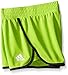 adidas Big Girls' Knit Short 3 Inseam, Semi Solar Slime/Dark Grey, Medium/10-12