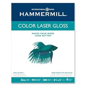 Click here to buy Hammermill 163110 - Color Laser Gloss Paper, 94 Brightness, 32lb, 8-1 2 x 11, White, 300....