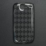 Premium Flexi Crystal Plastic Skin Snap-on Case for Google Nexus One 1 - Smoke Diamond Plaid Checkers Print