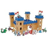 Teamson Childrens Wooden Medivial Castle Toy Play Set