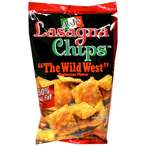 A & J's Lasagna Chips, The Wild West Barbecue Flavor, 5-Ounce Bags (Pack of 6)