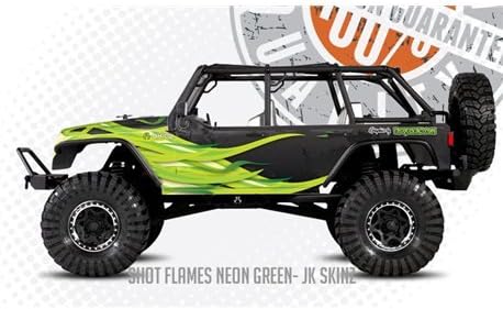 FreqEsKinz Neon Green Flames Wrap Axial Jeep Rubicon FRQ18025