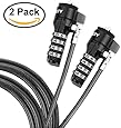Etekcity 2 Pack 6 Feet Notebook Laptop Computer Combination Lock and Security Cable, 1 Year Warranty, 4 Digit Password Protection