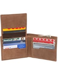 RFID Blocking Mens Bi-Fold Leather Wallet by Access Denied (Cocoa Brown)