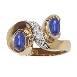 0.62 cttw Genuine Sapphire and Diamond Ring - 14kt White or Yellow Gold