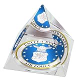 MIL United States Air Force US Air Force Insignia Crystal Pyramid Paperweight