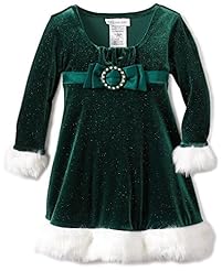 Girls Polyester/Spandex/Velvet   Lace-Up  Dress With a Bow(s) and Rhinestones