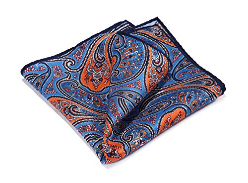 HISDERN Men's Paisley Pocket Square Handkerchief