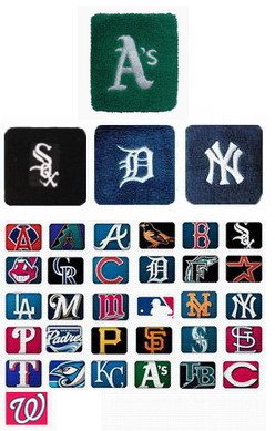 SportingGoods: Wrist Band w / MLB Team Logo price/each , Wristband, Sweatband