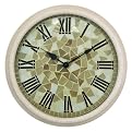 Metal with Mosaic Glass Dial Outdoor Wall Clock