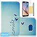 S6 Case, Galaxy S6 Wallet Case, Tradekmk(TM) Brand New Special Slim PU Leather Wallet Stand Protector Case Cover[Colored Drawing Pattern] For Samsung Galaxy S6 [+Stylus+Screen Protector+Cleaning Cloth]-(Series-RF)