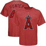 Majestic Los Angeles Angels of Anaheim #45 Torii Hunter Red Ballyard Legends Heathered T-shirt