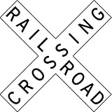 Street & Traffic Sign Wall Decals - Rail Road Crossing Sign - 12 inch Removable Graphic