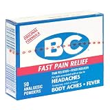 BC Pain Reliever/Fever Reducer Powder, Original Formula, 50-Count Packages (Pack of 4)