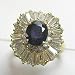 : 14K YELLOW GOLD SAPPHIRE DIAMOND RING