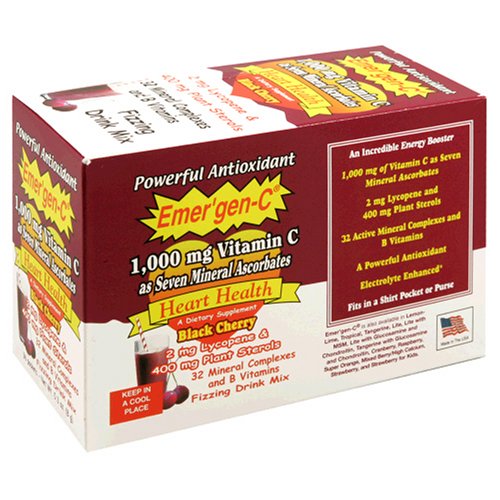 Emergen-C Heart Health Fizzy Drink Mix, 1000 mg, Black Cherry, 0.3-Ounce Packets in... by Emer'gen-C