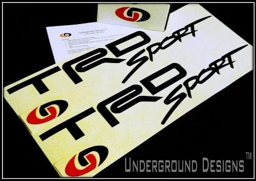 TRD SPORT 21.5" Decal Kit Pair (X2) Toyota Racing Development Stickers GLOSS BLACK by Underground Designs