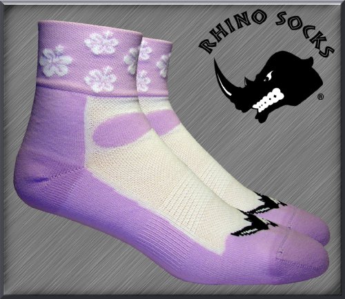 SS series, Hibiscus, lt. violet/white, anklet sports cycling biking hiking running socks
