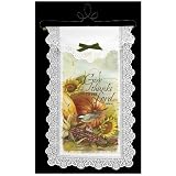 Heritage Lace Joyful Harvest 12-Inch by 20-Inch Wall Hanging, Ecru