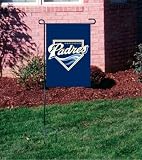 SAN DIEGO PADRES OFFICIAL LOGO GARDEN FLAG + STAND