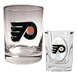 Philadelphia Flyers NHL Rocks Glass & Square Shot Glass Set - Primary Logo