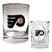Philadelphia Flyers NHL Rocks Glass & Square Shot Glass Set - Primary Logo by Great American Products