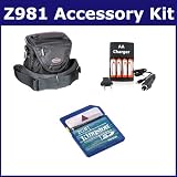 Kodak EasyShare Z981 Digital Camera Accessory Kit includes: SB251 Charger, KSD2GB Memory Card, ST60C Case