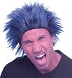 Blue Club Dude Wig, Punk Spiked Costume Wig