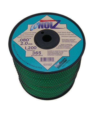 LoNoiz .080-Inch 3-Pound Spool Commercial Grade Spiral Twist Quiet Grass Trimmer Line, Green LN080MSP-2 LoNoiz .080-Inch 3-Pound Spool Commercial Grade Spiral Twist Quiet Grass Trimmer Line, Green LN080MSP-2