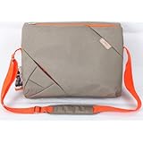 Bipra 15.6 Inch Laptop Messenger Bag Grey/orange Design Suitable for 15.6 Inch Fits Most Devices Netbooks, Laptop Computers, Tablets, Ipad