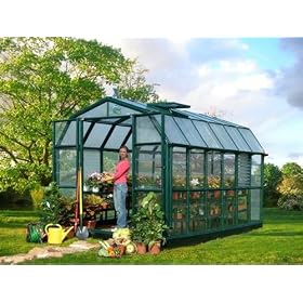 Rion STC46P 8'6' ' W x 12' L Prestige Greenhouse, 2 Roof Vents - Hunter Green by Greenhouse Supplies