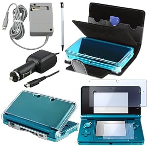 For Nintendo 3DS Leather Case Guard Charger+Accessories