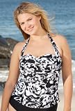 Two Styles! Beach BelleĀ® Riviera Plus Size Bandeau Halter Tankini Top - Women's Swimwear Plus Size Swimsuit