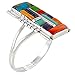 925 Sterling Silver Ring with Genuine Turquoise and Semiprecious Gemstones Size 5 to 12