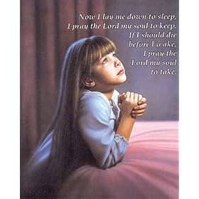 Girl Praying By Bed Kids Room Religious Picture Art Print
