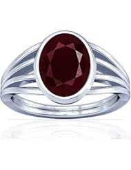 Platinum Oval Cut Ruby Womens Astrological Ring
