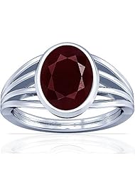Platinum Oval Cut Ruby Solitaire Ring