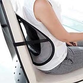 CostMad � Super Comfort Mesh Lumbar Back Seat Sit Support System Pain Relief for Office Chair Seat etc with Elasticated Positioning Strap and Mesh Grill