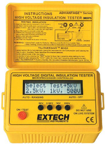 Digital High Voltage Insulation Tester - Extech - EX-380375 - ISBN: B000I3YTM4 - ISBN-13: 0793950383759