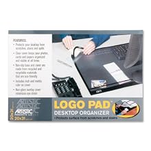 Artistic Products 41200S Logo Padt Recycled Desktop Organizer w/Clear Overlay, 20 x 31, Black