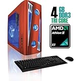 CybertronPC X-Cruiser2 CAAN1130BRL, Red, AMD Athlon II X3 Tri-Core (2.7GHz) ....