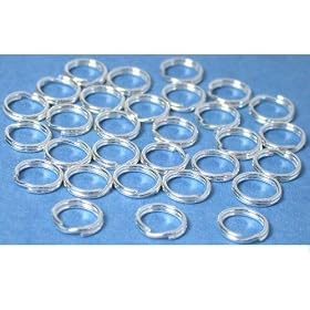 Buy 30 Sterling Silver Split Rings Charm Bead Parts 7.5mm by Findingking