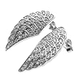 Sterling Silver White Cubic Zirconia Angel Wings Earrings Delicate .925 Stamp Hypoallergenic