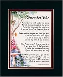  Remember Me Touching 8x10 Poem, Double-matted in Dark Green Over Burgundy. Enhanced with Watercolor Graphics.