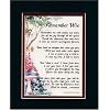 "Remember Me" Touching 8x10 Bereavement Poem, Double-matted in Dark Green Over Burgundy. Enhanced with Watercolor Graphics. A Sympathy Gift.