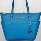 Michael Kors Jet Set Item EW Top Zip Saffiano Leather Turquoise