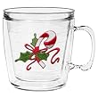 Whimsical Candy Cane 12 oz Insulated Coffee Mug, Clear