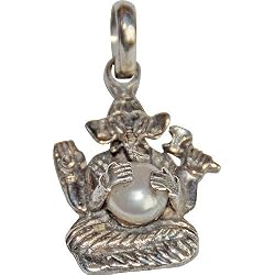 Ganesha Pendant with Chain Sterling Silver Jewelry 1.5 inches