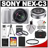 Sony Alpha NEX-C3 Digital Camera Body & E 18-55mm OSS Lens (Silver) with E  ....